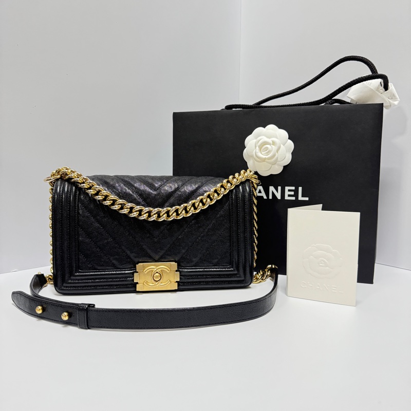 【2025/12/9專櫃剛保養】 Chanel Leboy 25 魚子醬牛皮 專櫃24.1萬!-2