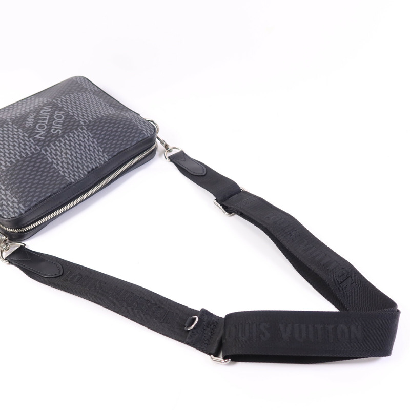 LOUIS VUITTON Damier Graphite Trio Messenger銀扣肩背袋-7