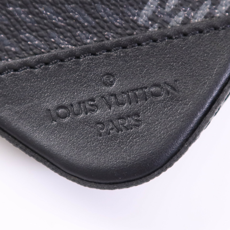 LOUIS VUITTON Damier Graphite Trio Messenger銀扣肩背袋-9