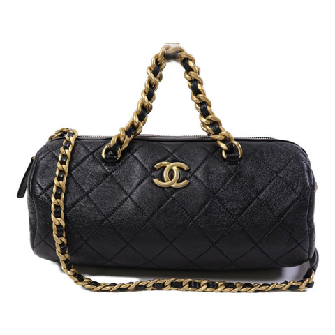 CHANEL 牛皮皮革2 Way Shoulder Bag金扣鏈帶手挽肩背兩用袋