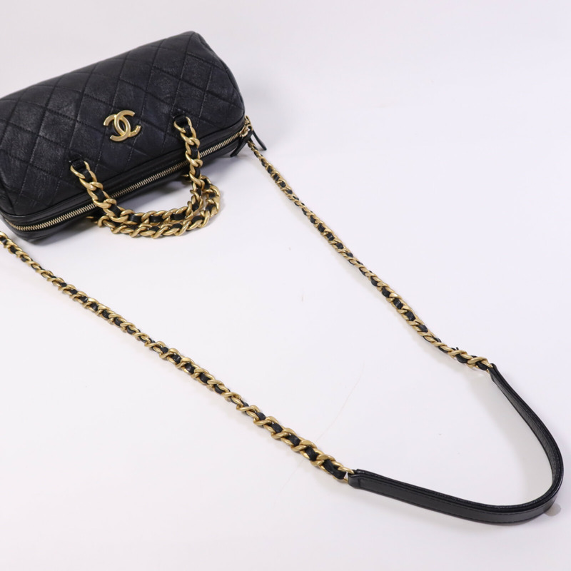 CHANEL 牛皮皮革2 Way Shoulder Bag金扣鏈帶手挽肩背兩用袋-3