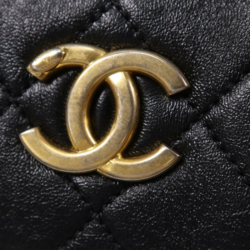 CHANEL 牛皮皮革2 Way Shoulder Bag金扣鏈帶手挽肩背兩用袋-11
