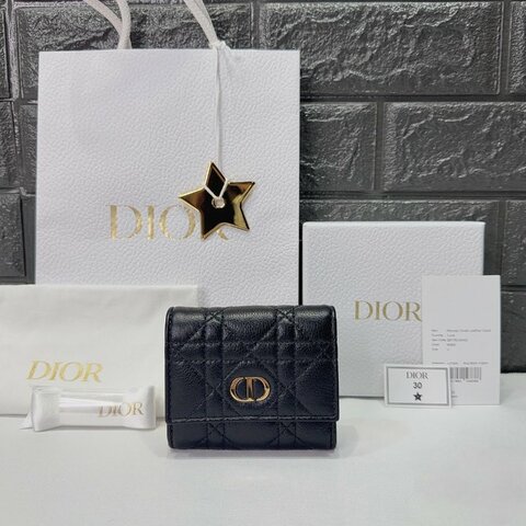 DIOR CARO藤格紋三折短夾