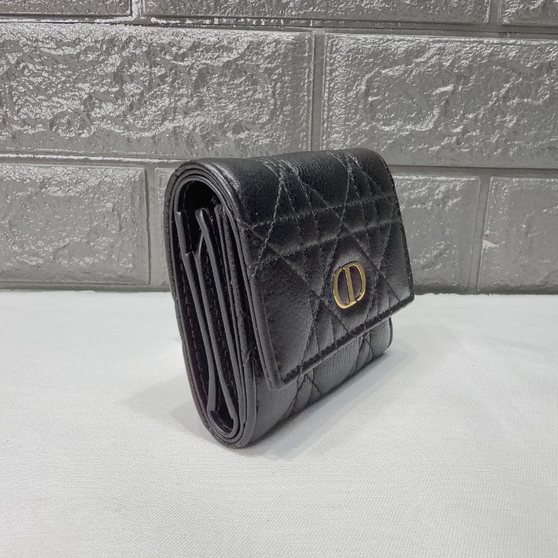 DIOR CARO藤格紋三折短夾-3