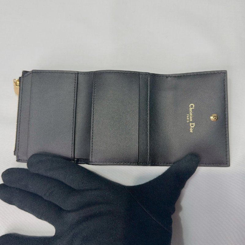 DIOR CARO藤格紋三折短夾-4