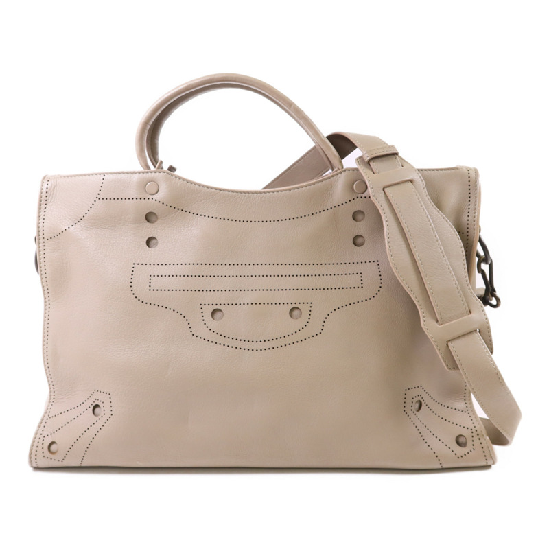 BALENCIAGA 牛皮皮革Blackout City手挽肩背兩用袋-0