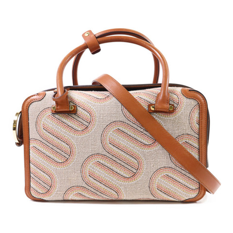 Delvaux 帆布/皮革Cool Box MM金扣手挽肩背兩用袋