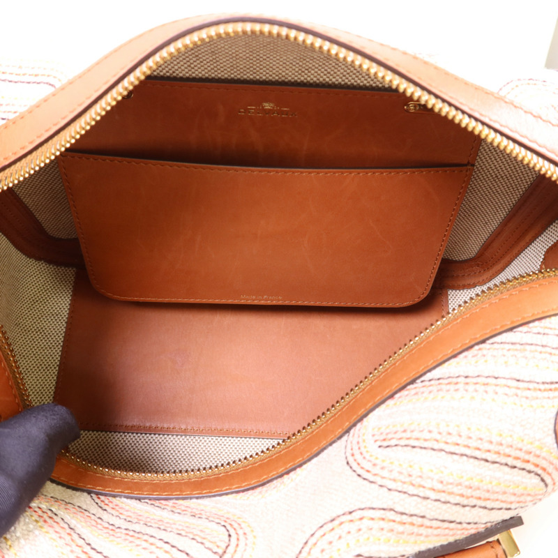 Delvaux 帆布/皮革Cool Box MM金扣手挽肩背兩用袋-5