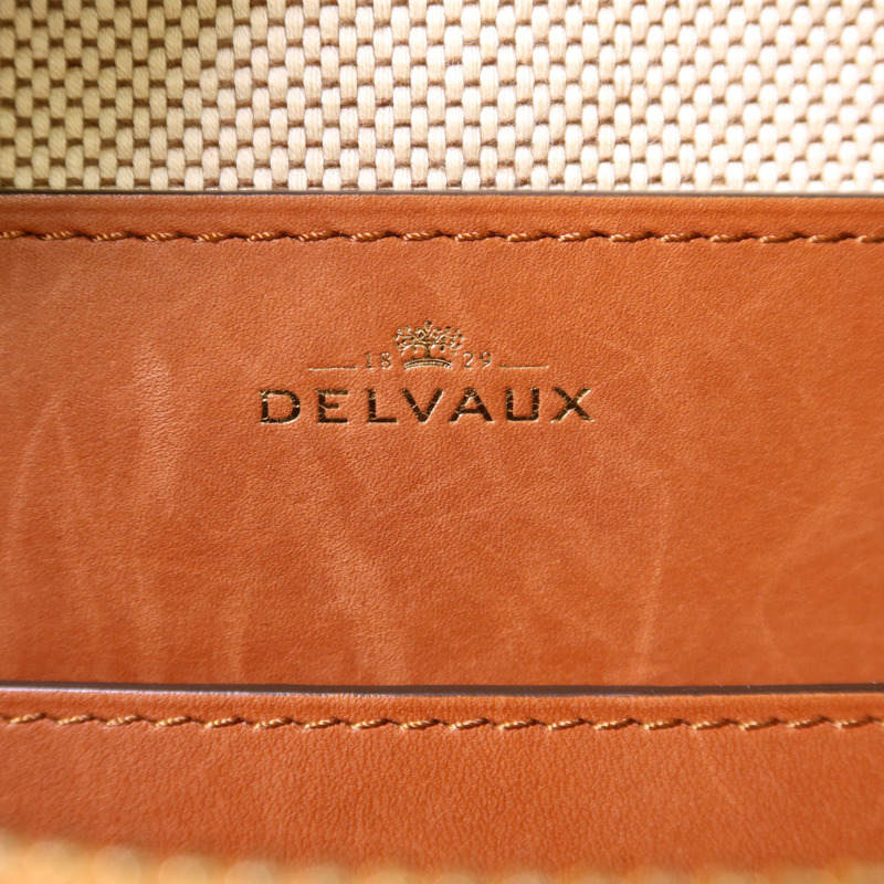 Delvaux 帆布/皮革Cool Box MM金扣手挽肩背兩用袋-6