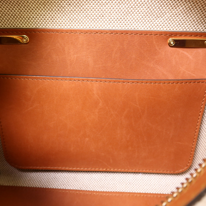 Delvaux 帆布/皮革Cool Box MM金扣手挽肩背兩用袋-17