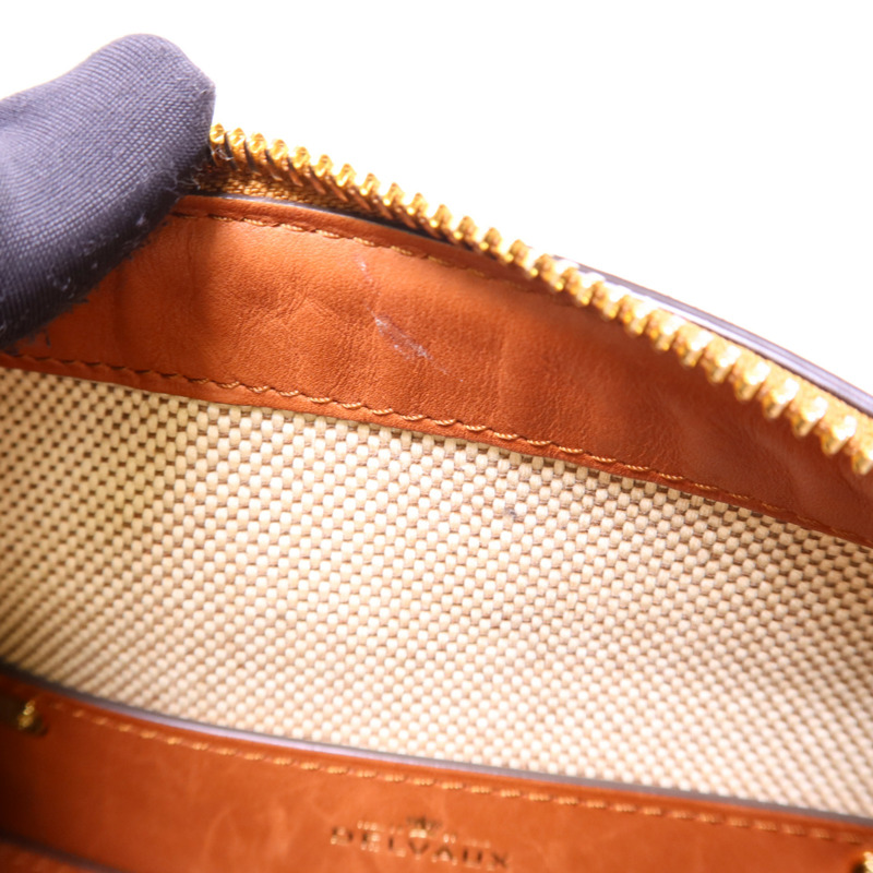 Delvaux 帆布/皮革Cool Box MM金扣手挽肩背兩用袋-19