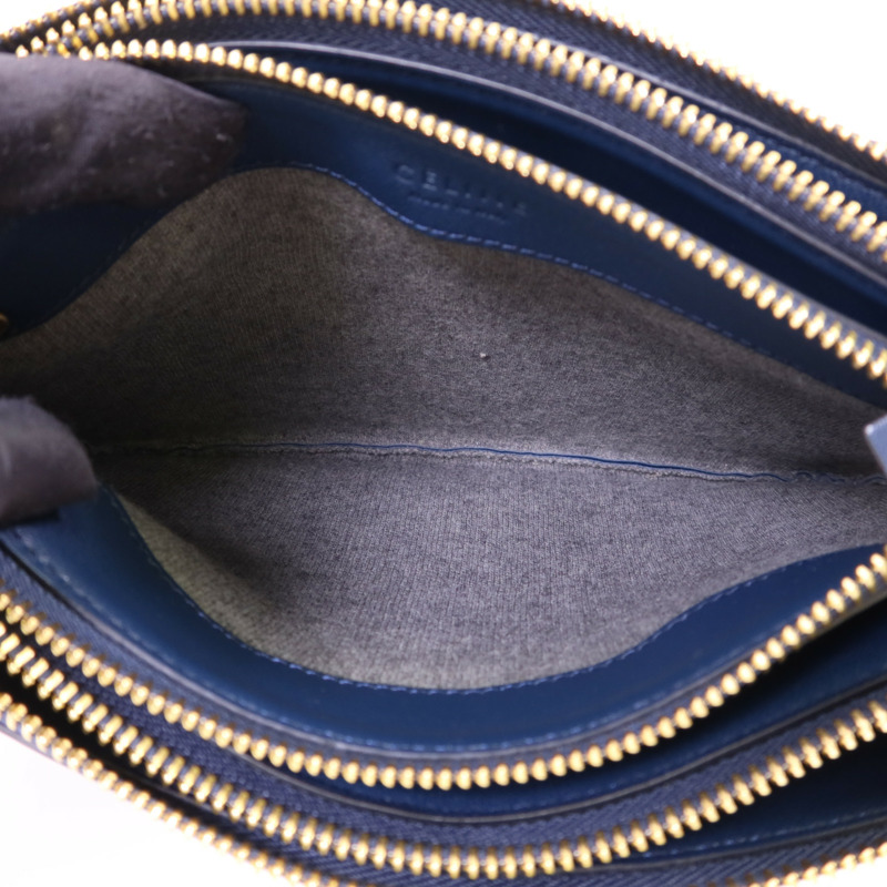 CELINE 羊皮皮革Trio Bag金扣肩背袋-6