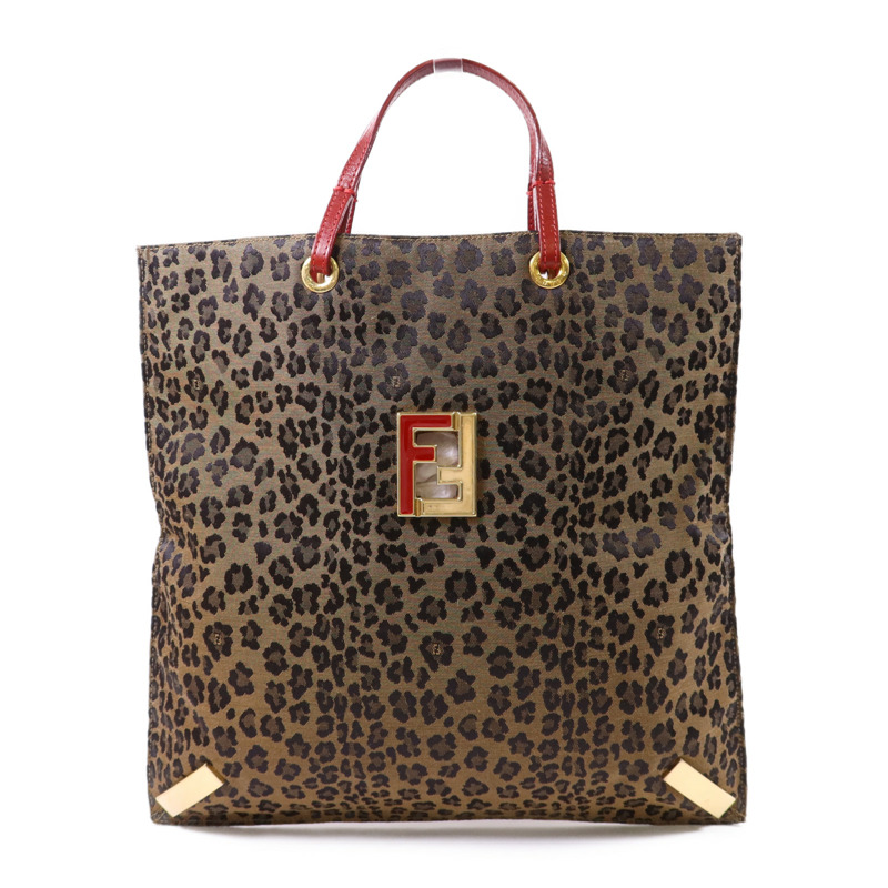 FENDI 帆布Tote Bag金扣手挽袋-0
