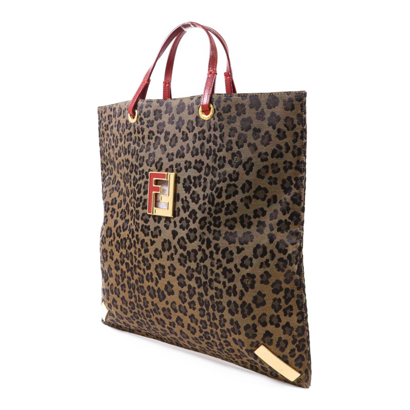 FENDI 帆布Tote Bag金扣手挽袋-2