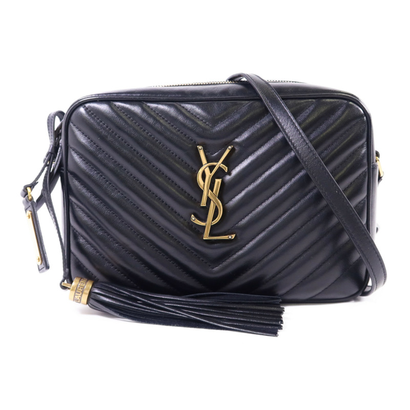 YVES SAINT LAURENT 牛皮皮革Lou Camera Bag金扣肩背袋-0