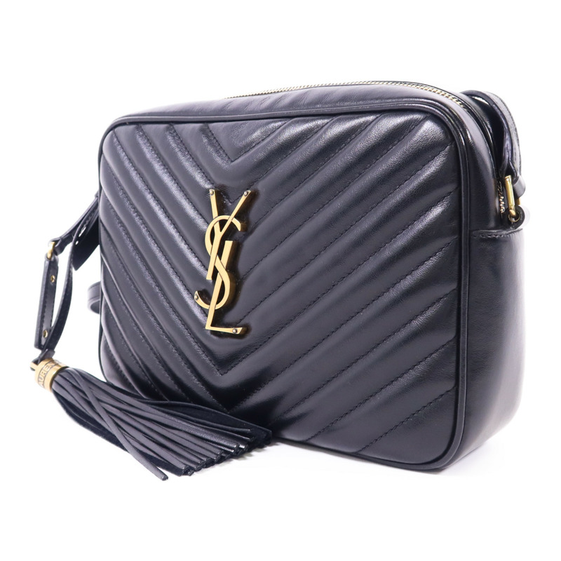 YVES SAINT LAURENT 牛皮皮革Lou Camera Bag金扣肩背袋-2