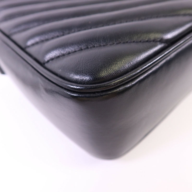 YVES SAINT LAURENT 牛皮皮革Lou Camera Bag金扣肩背袋-12