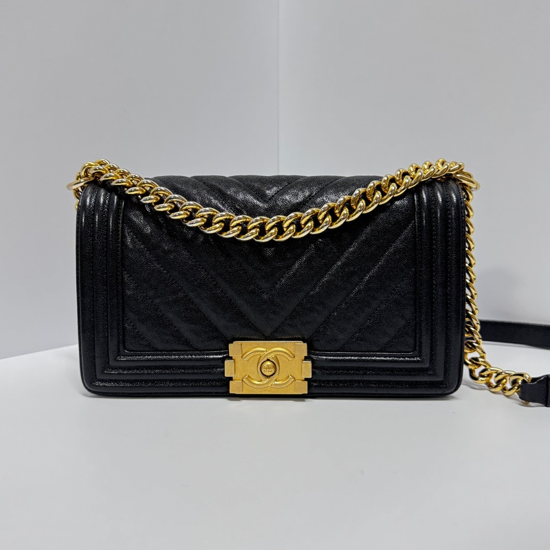 【2025/12/9專櫃剛保養】 Chanel Leboy25 魚子醬牛皮 專櫃24.1萬!-3