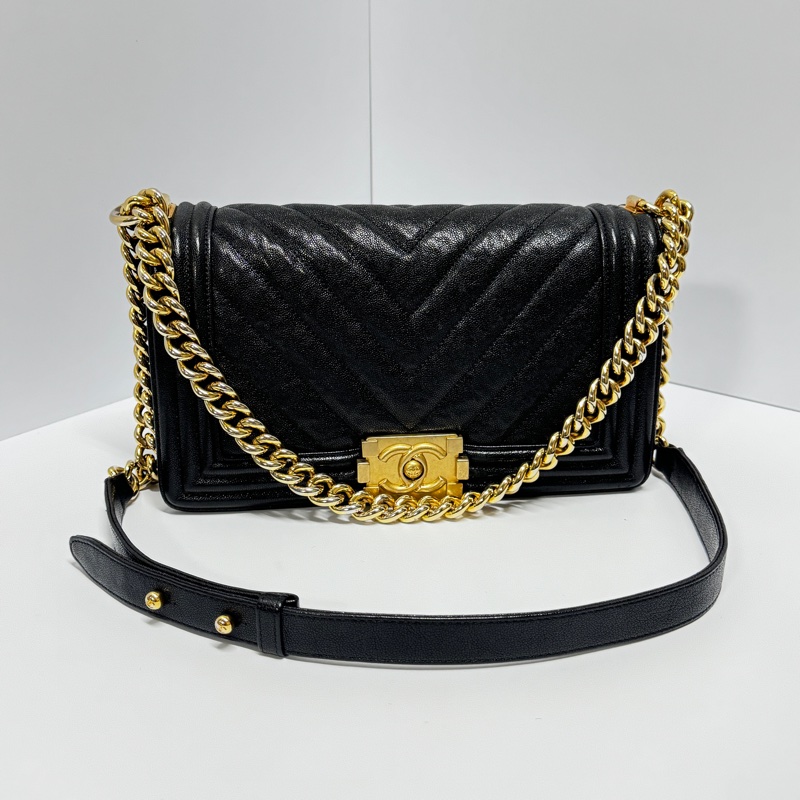 【2025/12/9專櫃剛保養】 Chanel Leboy25 魚子醬牛皮 專櫃24.1萬!-9