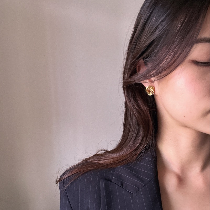 Christian Dior 迪奧 繩結鍍金耳夾 耳環-2