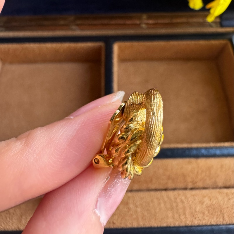 Christian Dior 迪奧 繩結鍍金耳夾 耳環-19