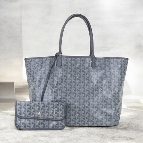 「JL精品代購」98新 Goyard 灰色 托特包 中號