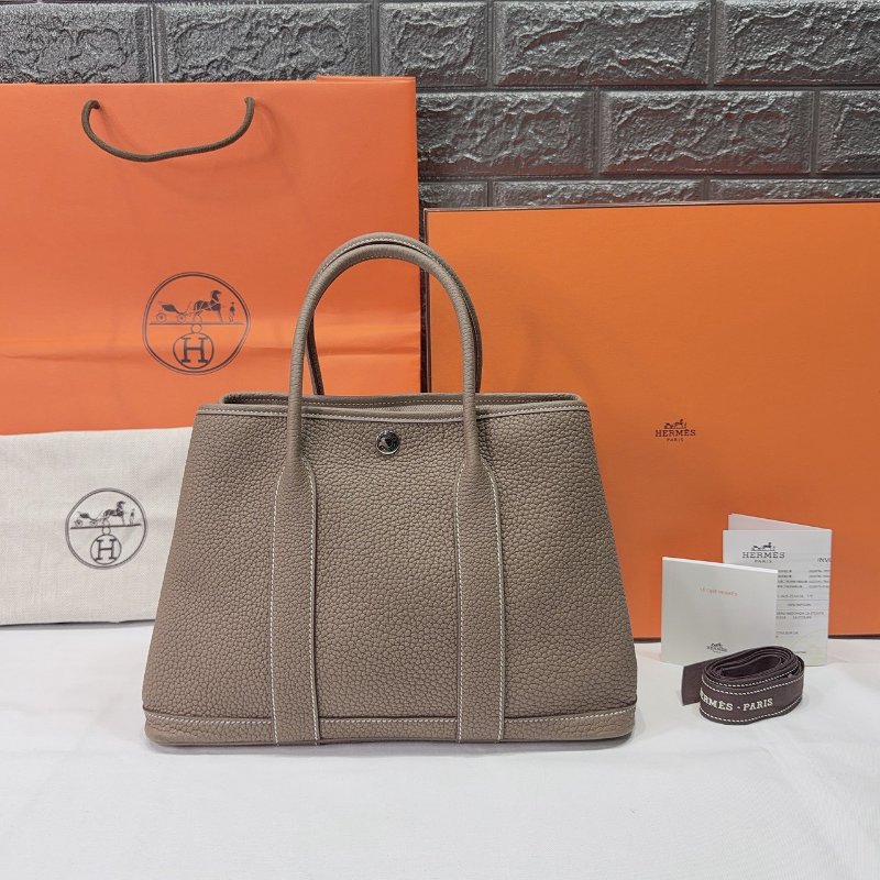 HERMES 大象灰Garden Party30花園包-0