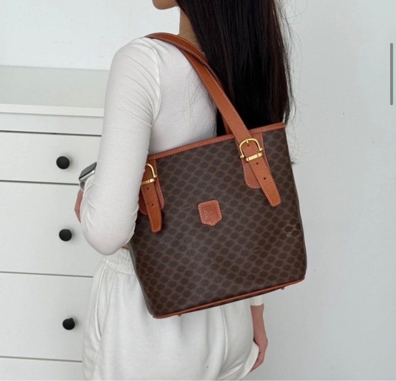 「JL精品代購」98新 Celine 老花水桶托特包-1