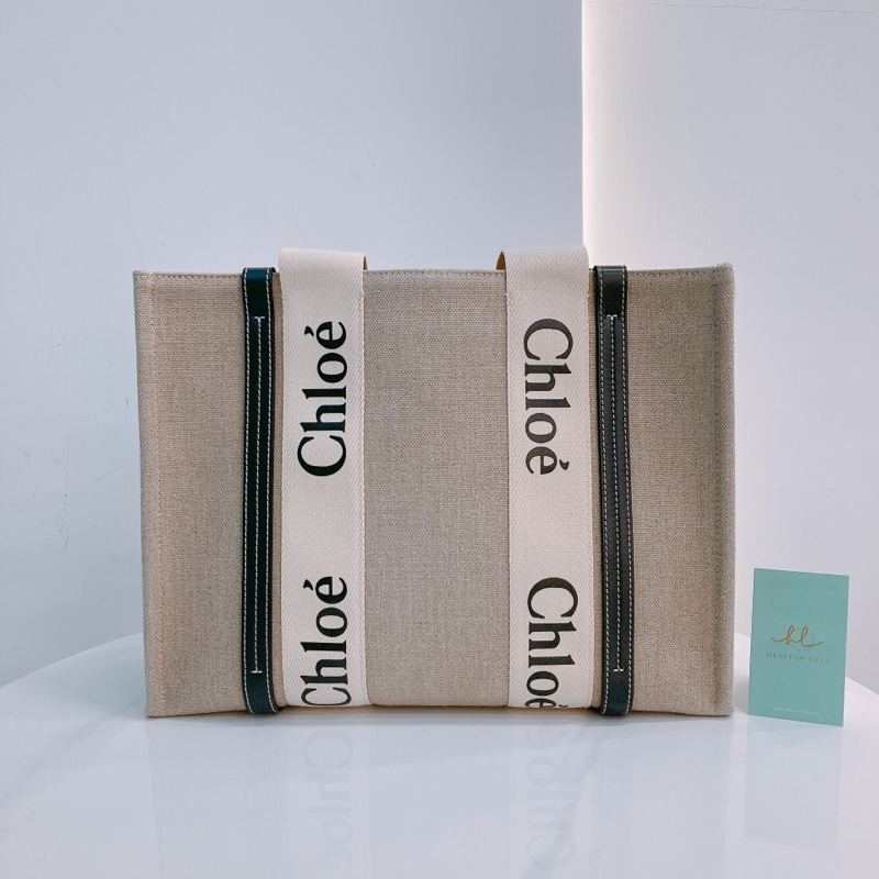 MS0298 CHLOE 蔻依中號經典麻布款單肩包包WOODY TOTE BAG MEDIUM CANVAS-0