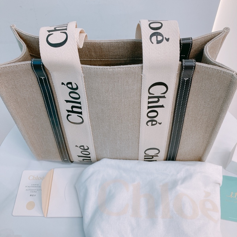 MS0298 CHLOE 蔻依中號經典麻布款單肩包包WOODY TOTE BAG MEDIUM CANVAS-10