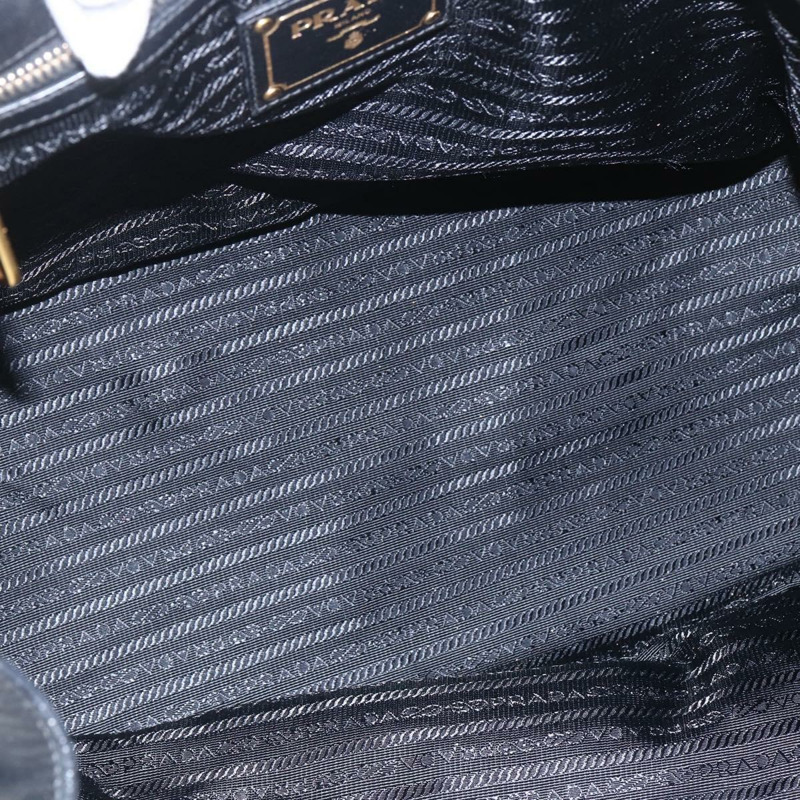 【日本直送】PRADA 手提包 皮革 2way 黑色 金色 Auth yk19782-9