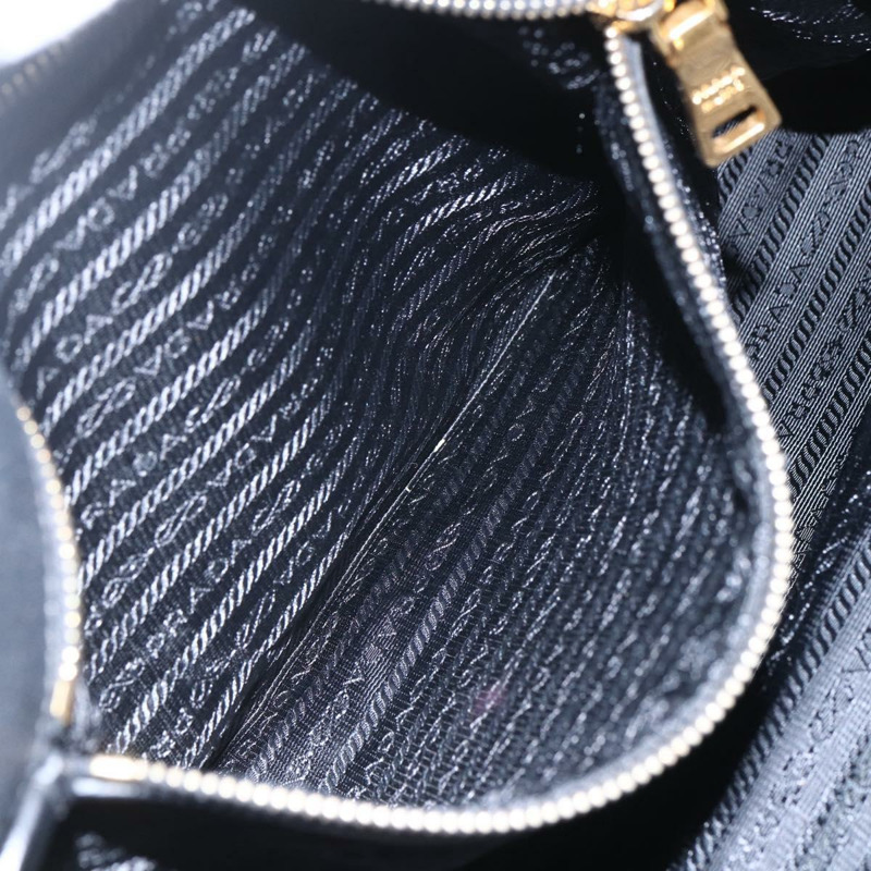 【日本直送】PRADA 手提包 皮革 2way 黑色 金色 Auth yk19782-25