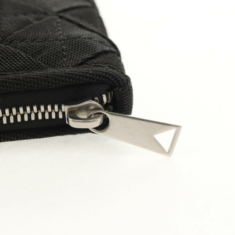 【日本直送】BOTTEGA VENETA Zippy 錢包,尼龍聚丙烯材質,黑色/銀色,正品,貨號 148640M-7