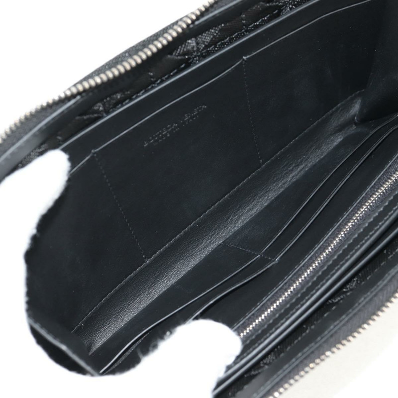 【日本直送】BOTTEGA VENETA Zippy 錢包,尼龍聚丙烯材質,黑色/銀色,正品,貨號 148640M-8