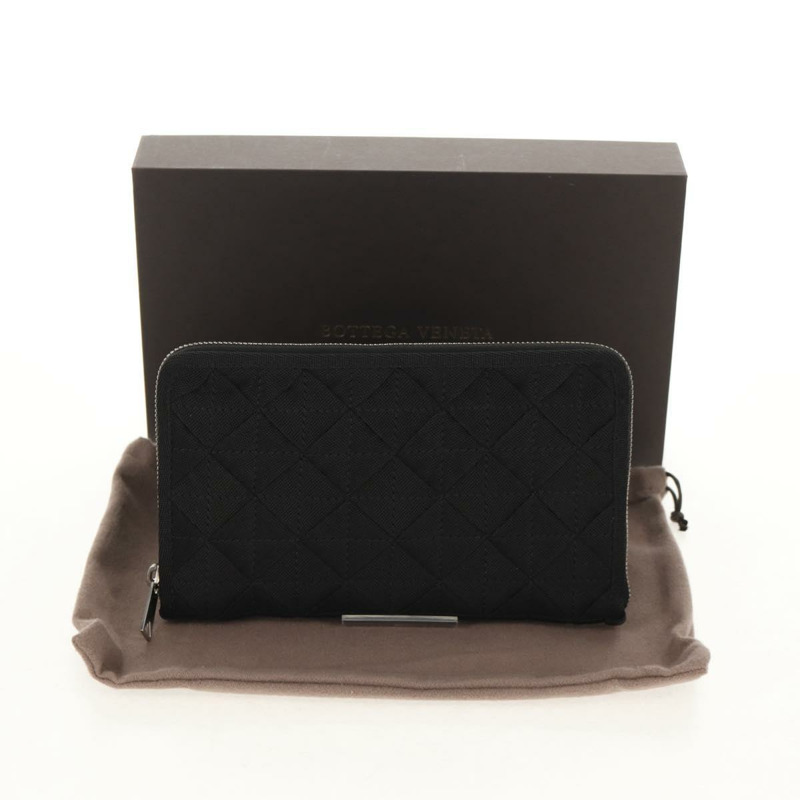 【日本直送】BOTTEGA VENETA Zippy 錢包,尼龍聚丙烯材質,黑色/銀色,正品,貨號 148640M-11