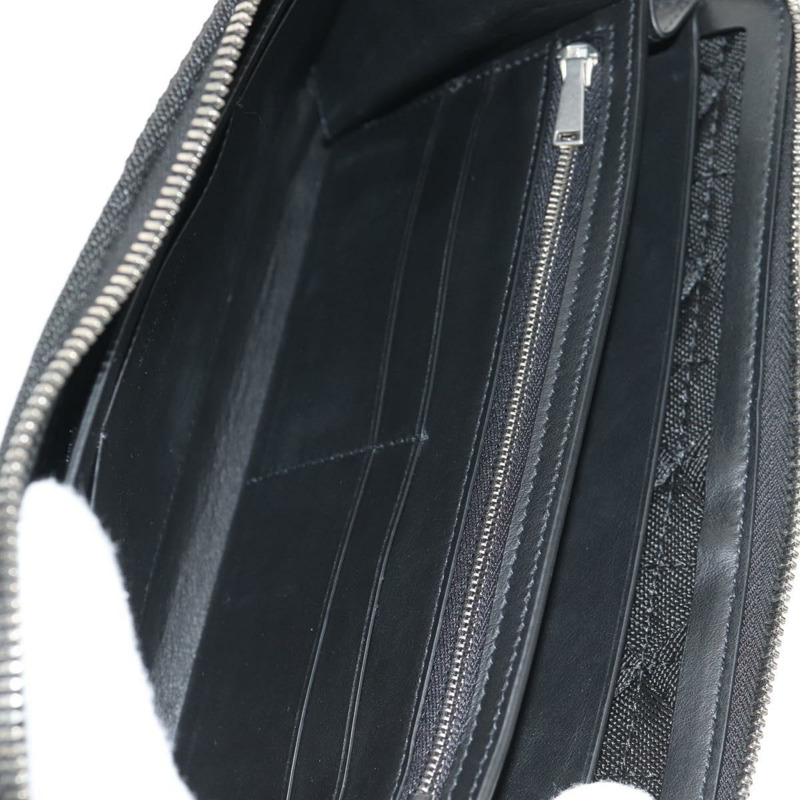 【日本直送】BOTTEGA VENETA Zippy 錢包,尼龍聚丙烯材質,黑色/銀色,正品,貨號 148640M-17