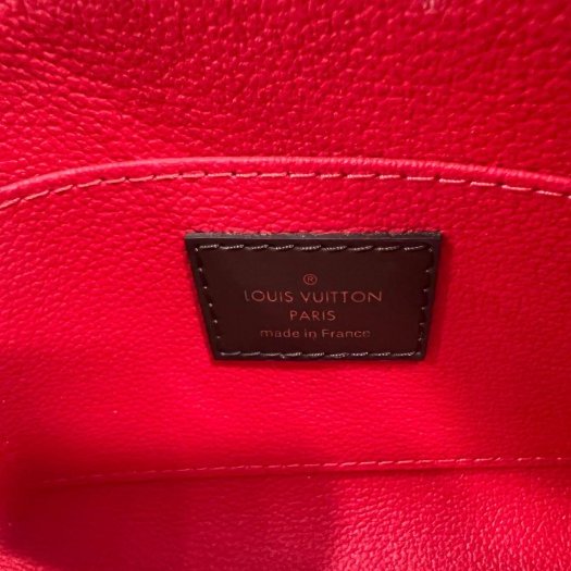 東區正精品㊣LV N47516 Pochette 全新未使用咖啡色棋盤格拉鍊貝殼包化妝包 RA1818-2