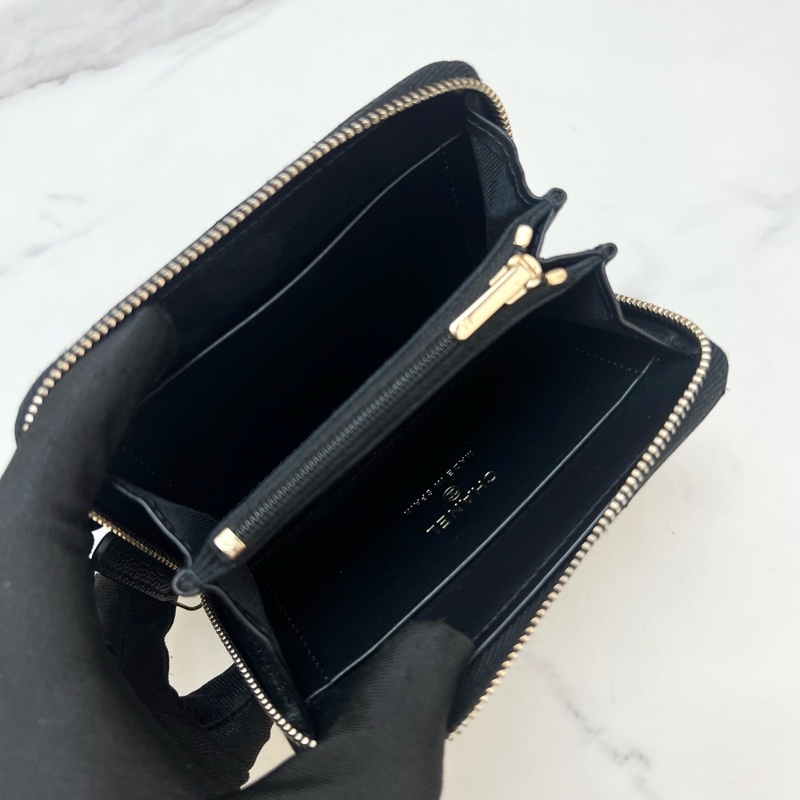 Chanel 絕版 絕美 雕花黑金logo 加大款 近新品-10