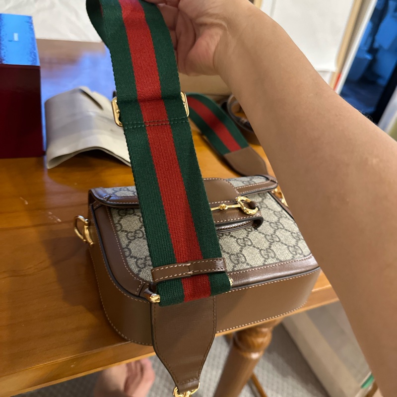 Gucci 經典1955全新紅綠揹帶-6
