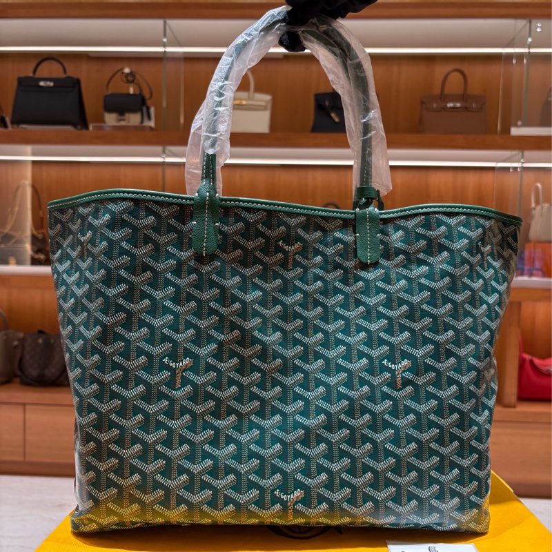 【大容量也能很時髦】Goyard Saint Louis PM 子母托特包|經典綠老花帆布|附原廠收納包|輕盈防潑水-1