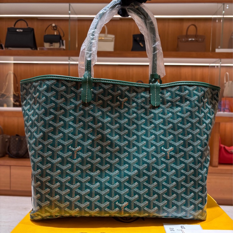 【大容量也能很時髦】Goyard Saint Louis PM 子母托特包|經典綠老花帆布|附原廠收納包|輕盈防潑水-6