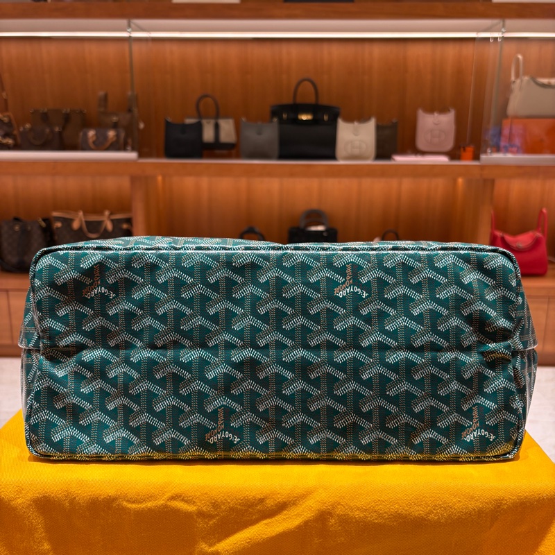 【大容量也能很時髦】Goyard Saint Louis PM 子母托特包|經典綠老花帆布|附原廠收納包|輕盈防潑水-7