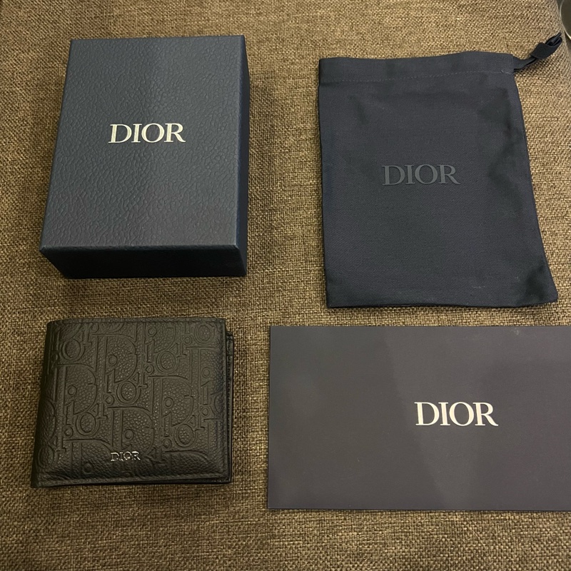 📢全新 極致低調的高級感🖤Dior 迪奧 牛皮壓紋零錢袋短夾 正品-8