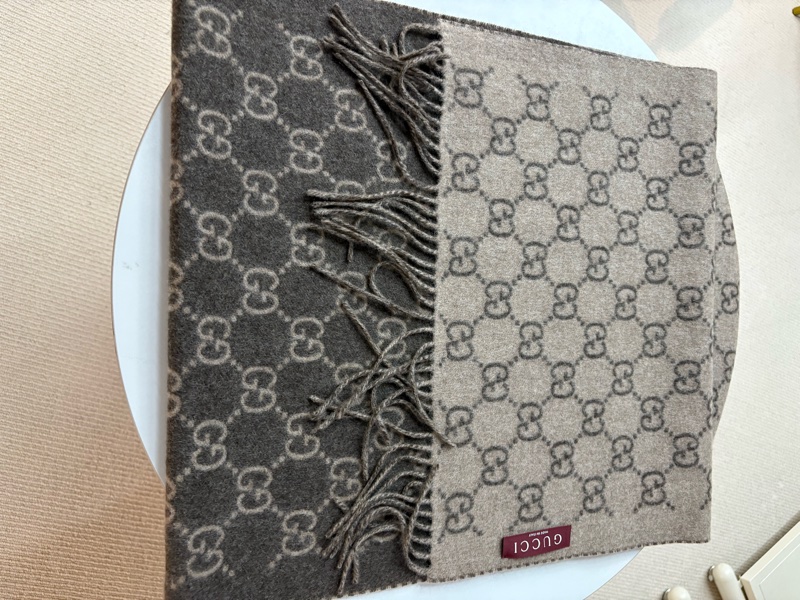 【全❤️】Gucci GG山羊絨圍巾頸巾 女款 米色-6