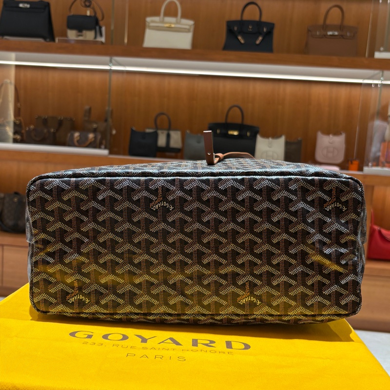 【托特天花板、容量大又超輕】Goyard Saint Louis PM 子母包|經典黑棕老花帆布|附原廠收納包,通勤出遊都實用-7