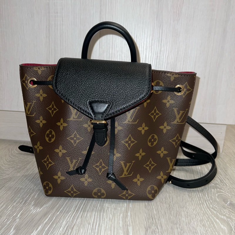 LV montsouris BB 黑拼老花 後背包-5