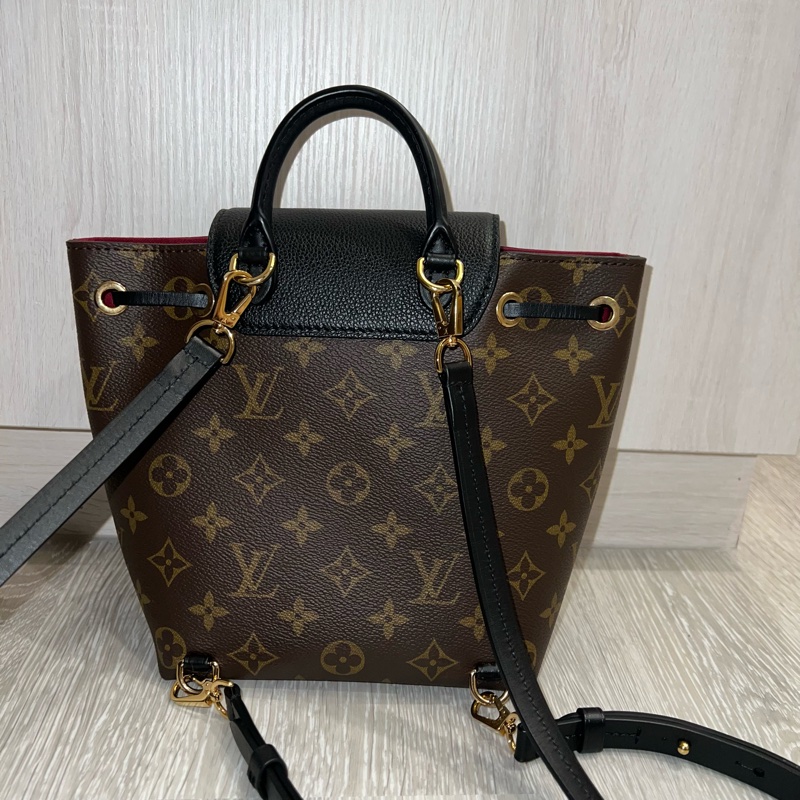 LV montsouris BB 黑拼老花 後背包-6