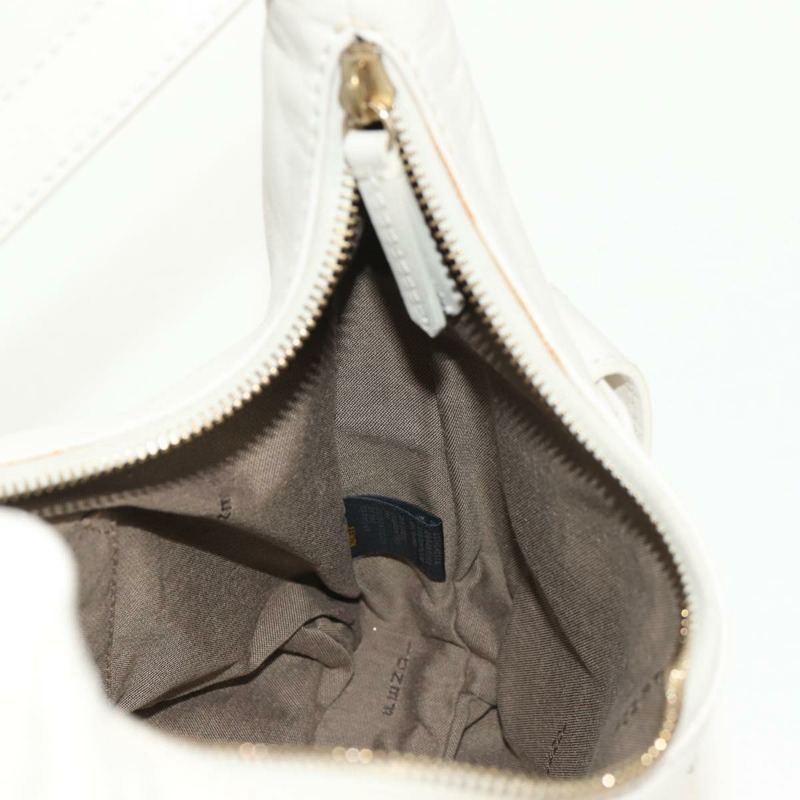 【日本直送】FENDI Mamma Baguette 單肩包,白色皮革,金色,正品,貨號 154081M-23