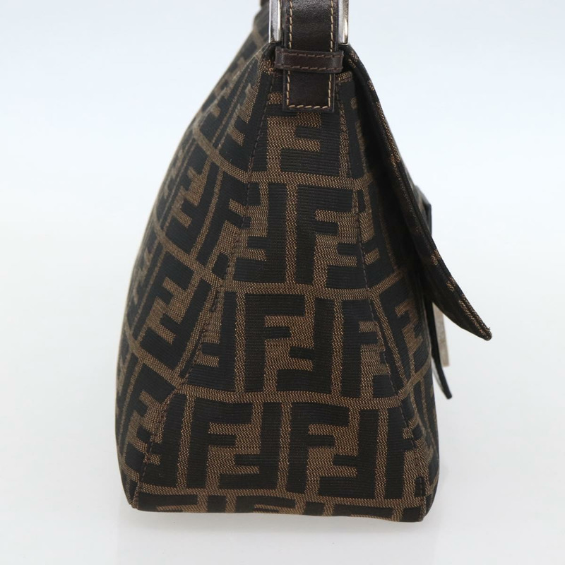 【日本直送】FENDI Zucca帆布Mamma Baguette單肩包 黑色棕色 正品 tb1254V-2