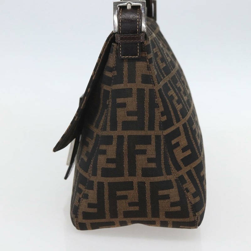 【日本直送】FENDI Zucca帆布Mamma Baguette單肩包 黑色棕色 正品 tb1254V-3